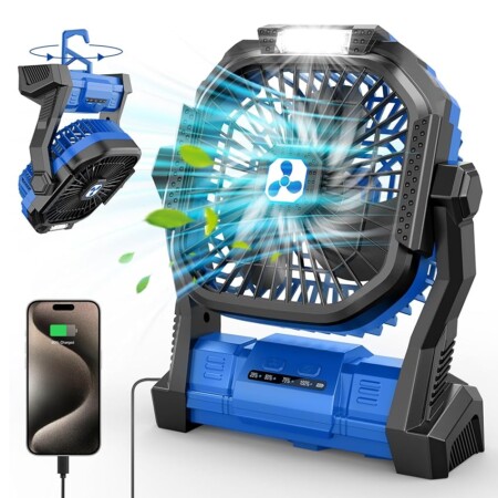 offerta a tempo: ventilatore portatile con luce led e funzione caricabatterie da 20000mah — 53% da 35,99 € a 16,99 €