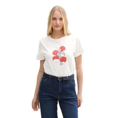 offerta a tempo: tom tailor 1045534 t shirt, 12099 off white 3 — 22% da 15,29 € a 11,88 €