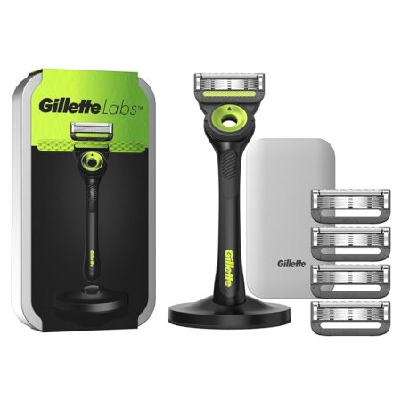 offerta a tempo: gillette labs rasoio uomo, con 5 lamette da barba di ricambio — 30% da 46,99 € a 32,99 €