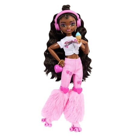 offerta a tempo: barbie dream besties brooklyn, bambola snodata alla moda con pattini a rotelle e capelli castano scuro — 4% da 27,99 € a 26,88 €