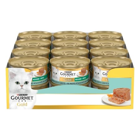 offerta a tempo: gourmet gold cibo umido per gatti adulti mousse con merluzzo e delicate carote — 6% da 16,08 € a 15,12 €