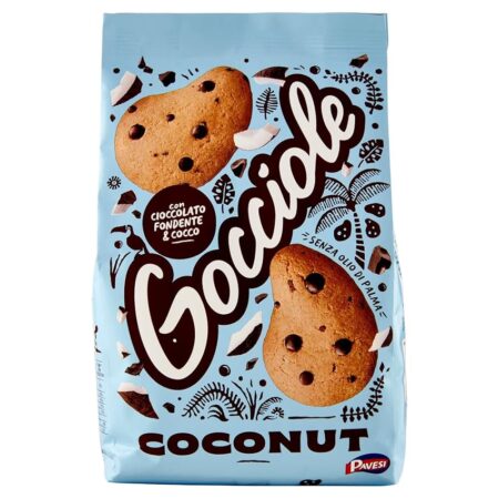 offerta a tempo: pavesi biscotti frollini gocciole coconut, biscotti da colazione con cioccolato fondente e cocco — 23% da 3,31 € a 2,54 €