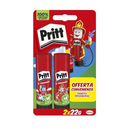 offerta a tempo: pritt colla stick 2 x 22g, colla per bambini sicura e affidabile — 33% da 6,99 € a 4,69 €