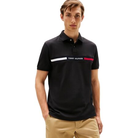 offerta a tempo: tommy hilfiger uomo maglietta polo maniche corte chest insert regular fit — 25% da 99,90 € a 74,99 €