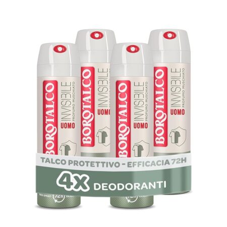 offerta a tempo: borotalco deodorante spray invisibile 4 pezzi — 43% da 18,49 € a 10,49 €