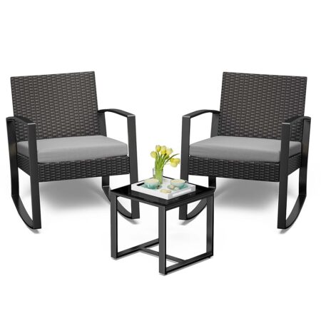 offerta a tempo: bealife set di mobili da balcone in rattan 2 persone, set di mobili da balcone — 34% da 129,99 € a 85,99 €