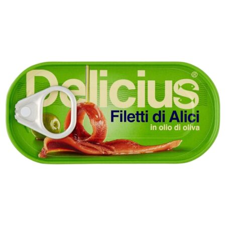 offerta a tempo: delicius filetti di alici all' olio di oliva, 46g — 22% da 2,49 € a 1,93 €