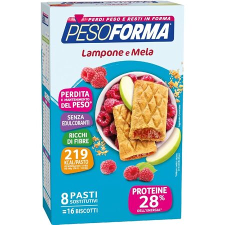 offerta a tempo: pesoforma biscotti lampone e mela, pasto sostitutivo proteico — 28% da 11,00 € a 7,89 €