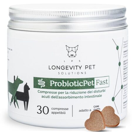 offerta a tempo: longevity pet integratore per lequilibrio intestinale per cani e gatti 30 compresse — 54% da 25,90 € a 11,99 €