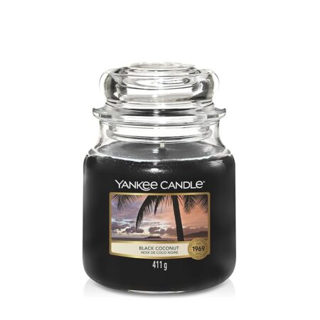 offerta a tempo: yankee candle candela profumata in giara media, noce di cocco nera — 33% da 29,90 € a 19,95 €
