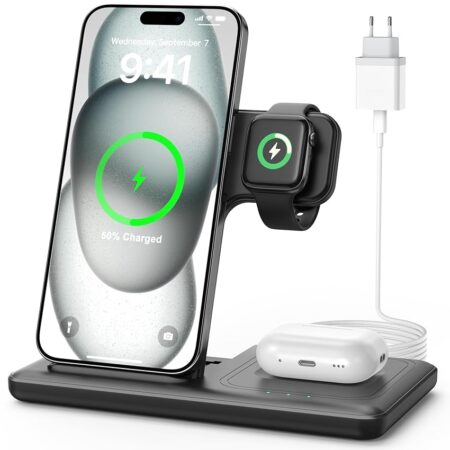 offerta a tempo: base di ricarica wireless 3 in 1 — 61% da 23,99 € a 9,42 €