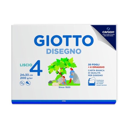 offerta a tempo: giotto disegno 4, album da 24 fogli carta bianca per disegno scolastico — 10% da 7,10 € a 6,39 €