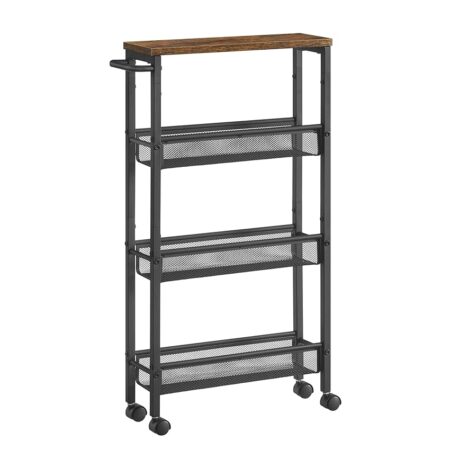 offerta a tempo: vasagle carrello a 4 ripiani, carrello cucina salvaspazio con ruote — 36% da 49,99 € a 31,99 €