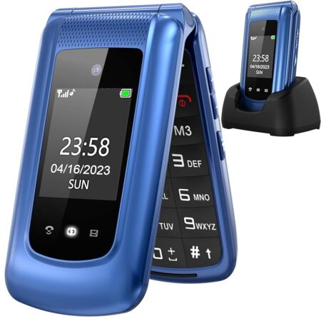 offerta a tempo: uleway telefono cellulare per anziani con tasti grandi,senior telefoni per persone anziane,volume alto,funzione sos,pantalla 2.4+1.77",base — 5% da 45,88 € a 43,59 €