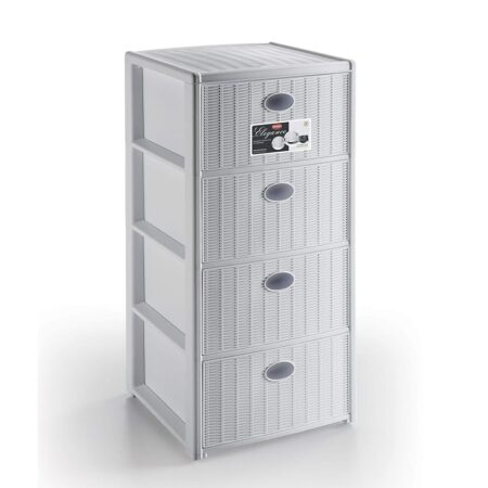 offerta a tempo: stefanplast cassettiera elegance 4 cassetti, bianco — 14% da 44,54 € a 38,40 €