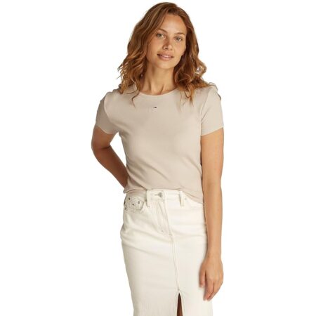 offerta a tempo: tommy jeans tjw slim essential rib ss ext dw0dw17383 maglietta a maniche corte — 33% da 34,90 € a 23,31 €