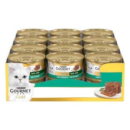 offerta a tempo: gourmet gold cibo umido per gatti adulti patè con coniglio 24 lattine da 85g — 22% da 16,56 € a 12,99 €