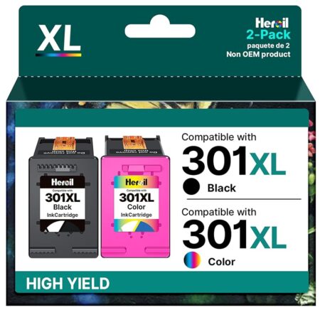 offerta a tempo: heroil 301 xl 301xl cartucce d'inchiostro rigenerato per hp 301 nero e colore compatibile — 35% da 35,99 € a 23,55 €