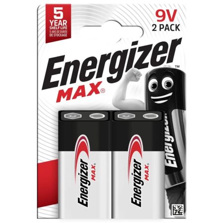 offerta a tempo: energizer max pila batteria 9v alcaline (pacco da 2) — 12% da 7,80 € a 6,84 €