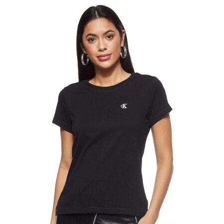 offerta a tempo: calvin klein donna t shirt maniche corte ck embroidery scollo rotondo — 40% da 39,90 € a 23,96 €