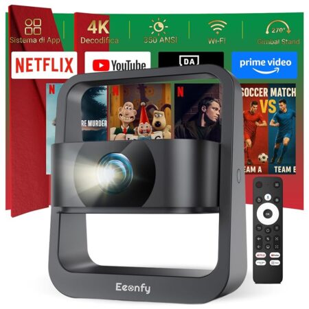 offerta a tempo: [app integrata] eeenfy proiettore portatile venus v1 pro, smart proiettore tv con 500ansi,1080p — 30% da 99,99 € a 69,99 €