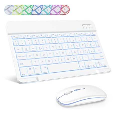 offerta a tempo: soppy tastiera e mouse bluetooth portatili, mini tastiera ricaricabile con retroilluminazione — 28% da 25,99 € a 18,78 €
