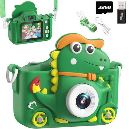 offerta a tempo: macchina fotografica bambini dinosauro, 2" 1080p fotocamera bambini — 5% da 19,99 € a 18,99 €