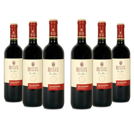 offerta a tempo: bottebuona vino rosso sangiovese rubicone igt 6 bottiglie — 41% da 22,20 € a 13,14 €