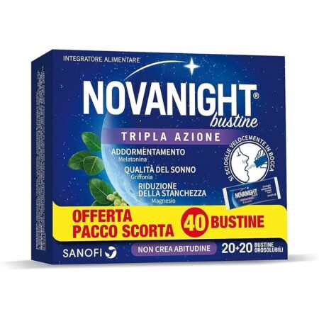 offerta a tempo: novanight tripla azione bustine, magnesio — 14% da 18,43 € a 15,90 €