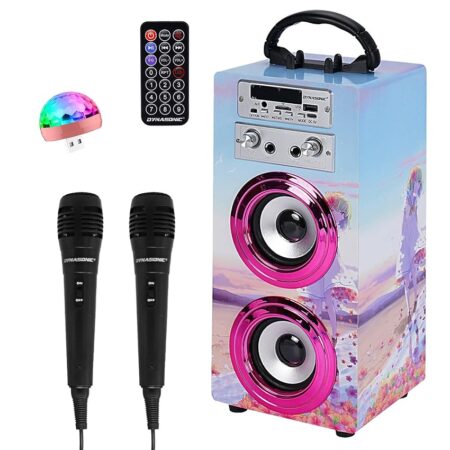 offerta a tempo: dynasonic macchina karaoke portatile, 2 microfoni — 25% da 52,99 € a 40,01 €