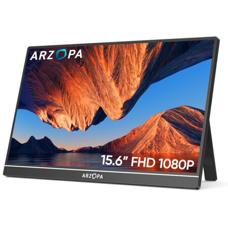 offerta a tempo: arzopa monitor portatile, schermo portatile 15.6" 1920×1080 fhd ips per laptop con cavalletto — 33% da 139,99 € a 93,99 €