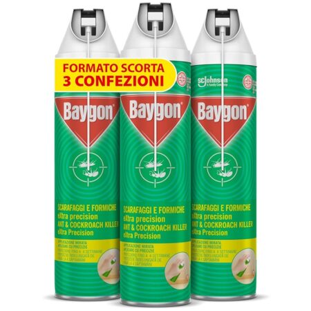offerta a tempo: baygon spray con cannuccia efficace contro scarafaggi e formiche 3 pezzi — 37% da 21,90 € a 13,78 €