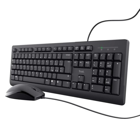 offerta a tempo: trust taro set tastiera e mouse cablati usb, layout italiano qwerty — 17% da 17,99 € a 14,99 €