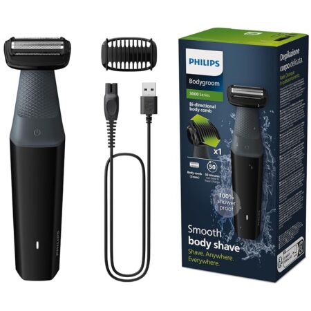 offerta a tempo: philips bodygroom series 3000 rifinitore impermeabile per inguine e corpo: rasatura — 36% da 49,99 € a 32,00 €
