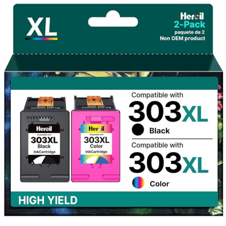 offerta a tempo: heroil 303 xl cartucce multiple cartucce per hp 303 nero e colore per hp 303xl per — 34% da 48,99 € a 32,30 €