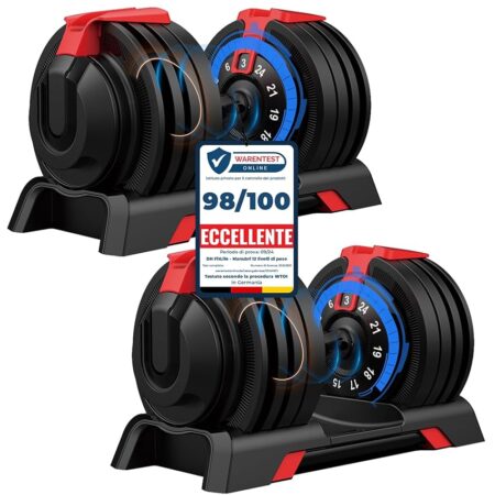 offerta a tempo: dh fitlife 24kg manubri regolabili da 3 a 24 kg con 12 livelli di peso — 5% da 295,00 € a 280,25 €
