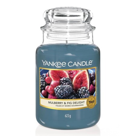offerta a tempo: yankee candle candela profumata in giara grande | delizia al gelso e ai fichi | durata — 30% da 34,90 € a 24,39 €