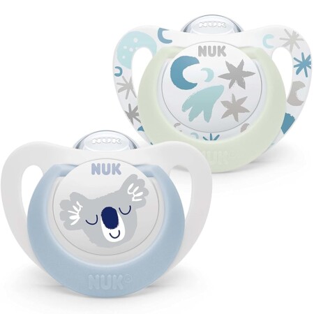offerta a tempo: nuk star ciuccio per bambini | 0 6 mesi | succhietti notte e giorno | silicone senza — 31% da 10,99 € a 7,58 €