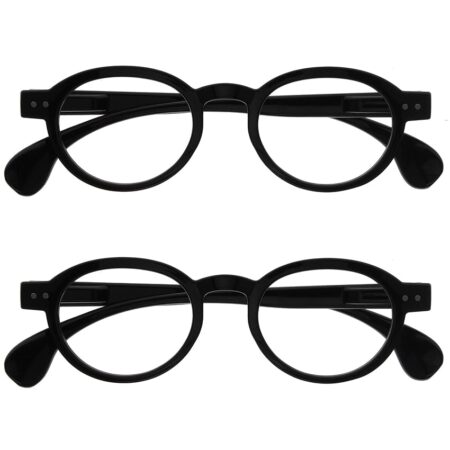 offerta a tempo: opulize oca occhiali da lettura pacco da 2 montatura moderna retró rotonda — 32% da 11,00 € a 7,48 €