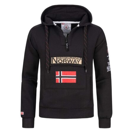offerta a tempo: geographical norway gymclass felpa con cappuccio e tasca a marsupio da uomo — 15% da 39,90 € a 33,92 €