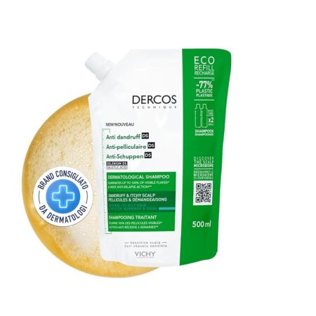 offerta a tempo: vichy dercos shampoo anti forfora eco ricarica da 500ml — 42% da 25,10 € a 14,63 €
