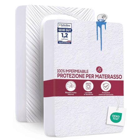 offerta a tempo: utopia bedding coprimaterasso una piazza e mezza impermeabile 140 x 190 x 30 cm — 15% da 18,99 € a 16,14 €
