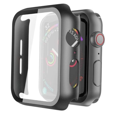offerta a tempo: [2 pezzi] misxi nero cover con vetro temperato per apple watch se3/se2/se/serie 6/serie 5/serie 4 44mm — 26% da 10,99 € a 8,13 €