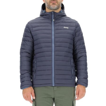 offerta a tempo: jeep o102877 a928 j piumino con cappuccio uomo tasche zippate stampa piccola j23w uomo night blue xl — 38% da 189,00 € a 117,83 €