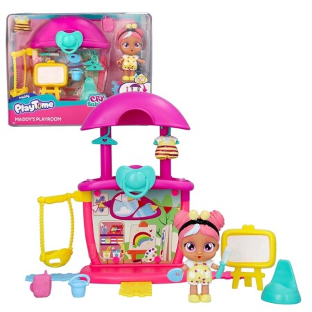 offerta a tempo: playtime cry babies stanza dei giochi di maddy, bambola con mini playset della stanza — 17% da 21,00 € a 17,44 €