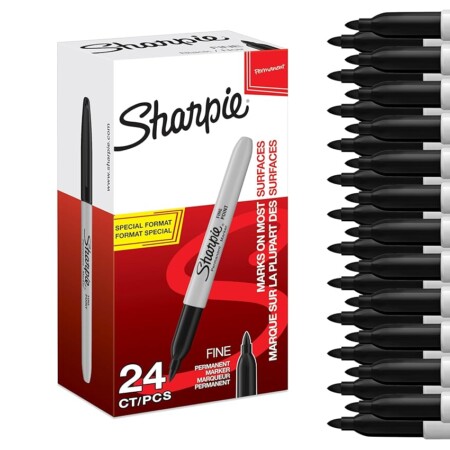 offerta a tempo: sharpie pennarelli indelebili | punta fine | inchiostro nero | confezione da 24 — 22% da 27,49 € a 21,49 €