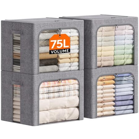 offerta a tempo: lifewit 4 pezzi scatole per armadio rigide con cerniera, organizzatore armadio con — 5% da 69,99 € a 66,49 €