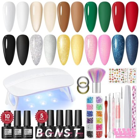 offerta a tempo: kit semipermanente unghie + lampada uv e kit di accessori — 30% da 9,99 € a 6,99 €