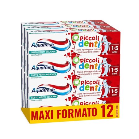 offerta a tempo: aquafresh piccoli denti, dentifricio per bambini da 1 a 5 anni — 28% da 15,00 € a 10,83 €