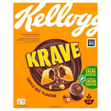 offerta a tempo: kelloggs krave choco 410gr. — 45% da 3,99 € a 2,20 €